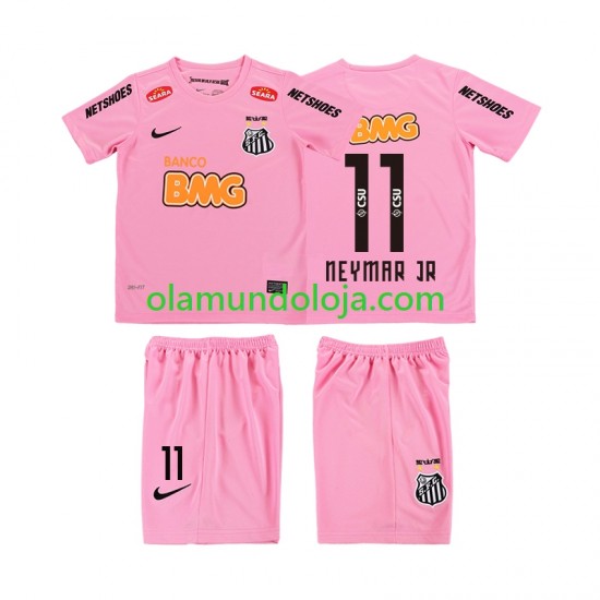 Camisola Santos Neymar JR 11 2012 2013 Retro Criança Equipamento Quarto Manga Curta